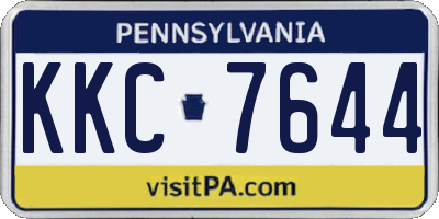 PA license plate KKC7644