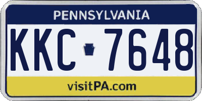PA license plate KKC7648