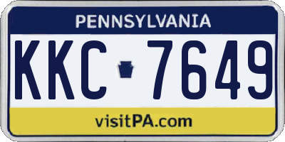 PA license plate KKC7649