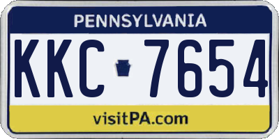 PA license plate KKC7654