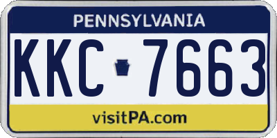 PA license plate KKC7663