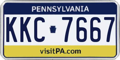 PA license plate KKC7667