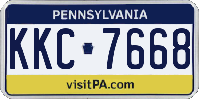 PA license plate KKC7668
