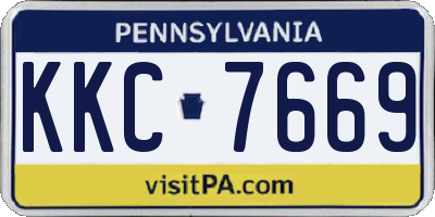PA license plate KKC7669