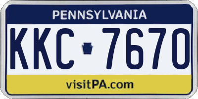 PA license plate KKC7670
