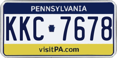 PA license plate KKC7678