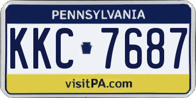 PA license plate KKC7687