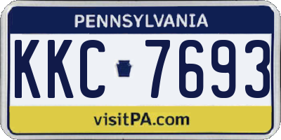 PA license plate KKC7693