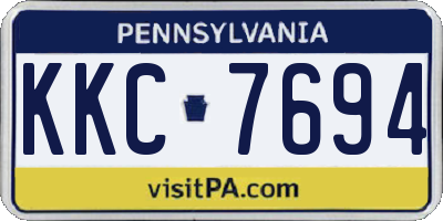 PA license plate KKC7694