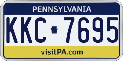 PA license plate KKC7695