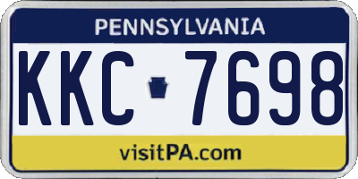 PA license plate KKC7698