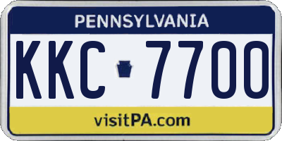 PA license plate KKC7700