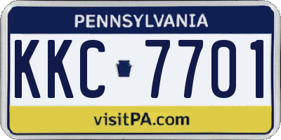 PA license plate KKC7701