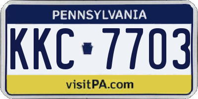 PA license plate KKC7703