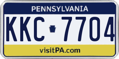 PA license plate KKC7704
