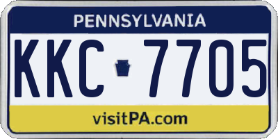 PA license plate KKC7705