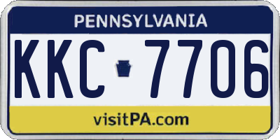 PA license plate KKC7706