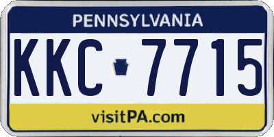 PA license plate KKC7715