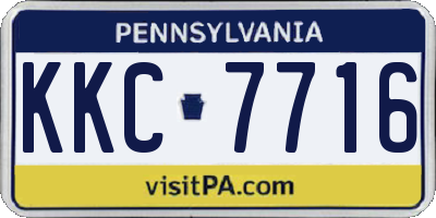 PA license plate KKC7716