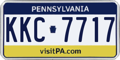 PA license plate KKC7717