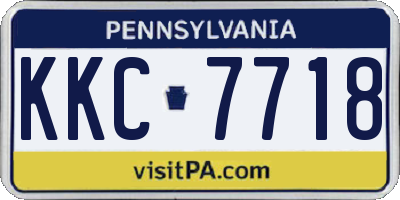 PA license plate KKC7718