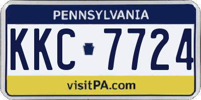 PA license plate KKC7724