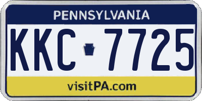 PA license plate KKC7725