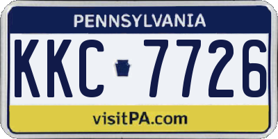 PA license plate KKC7726