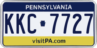 PA license plate KKC7727