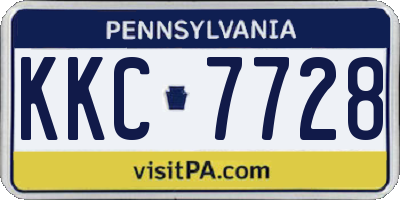 PA license plate KKC7728