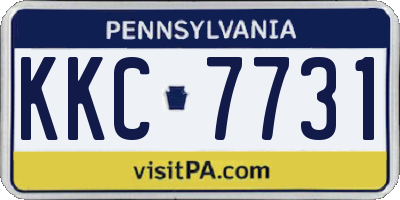 PA license plate KKC7731