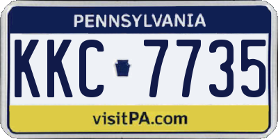 PA license plate KKC7735