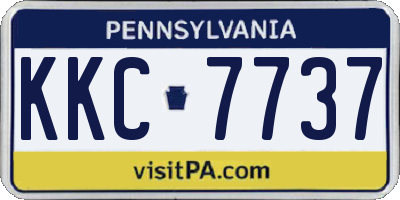 PA license plate KKC7737