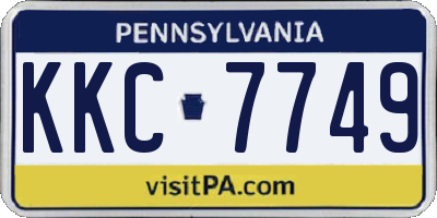PA license plate KKC7749