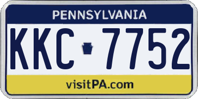 PA license plate KKC7752