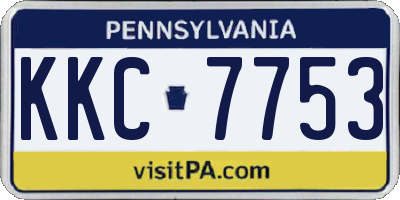 PA license plate KKC7753