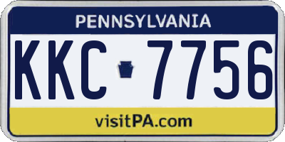 PA license plate KKC7756