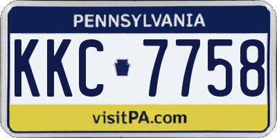 PA license plate KKC7758
