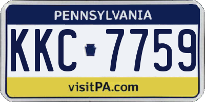 PA license plate KKC7759