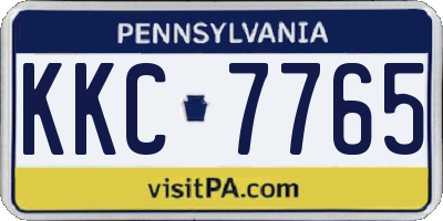 PA license plate KKC7765