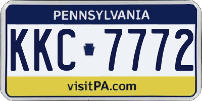 PA license plate KKC7772