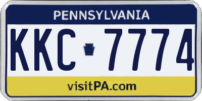 PA license plate KKC7774