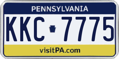 PA license plate KKC7775