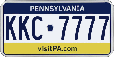 PA license plate KKC7777