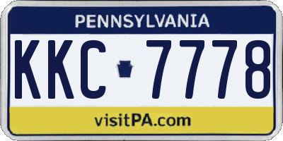 PA license plate KKC7778
