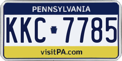 PA license plate KKC7785