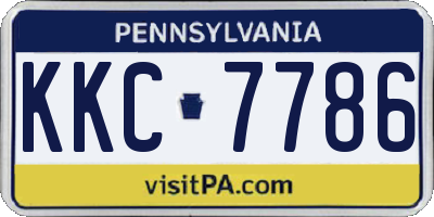 PA license plate KKC7786