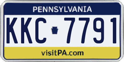 PA license plate KKC7791