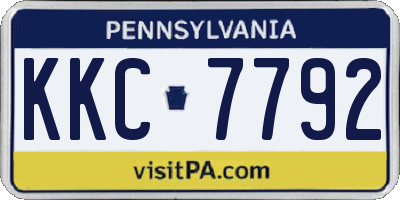 PA license plate KKC7792
