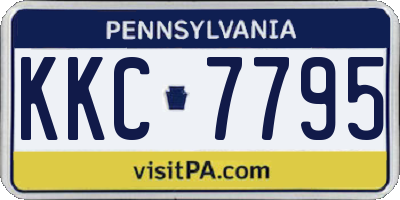 PA license plate KKC7795